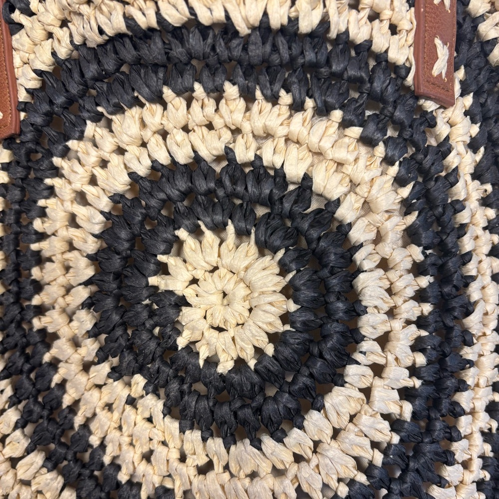 Billabong Black and Tan Circular Tote Bag - Picture 2 of 5